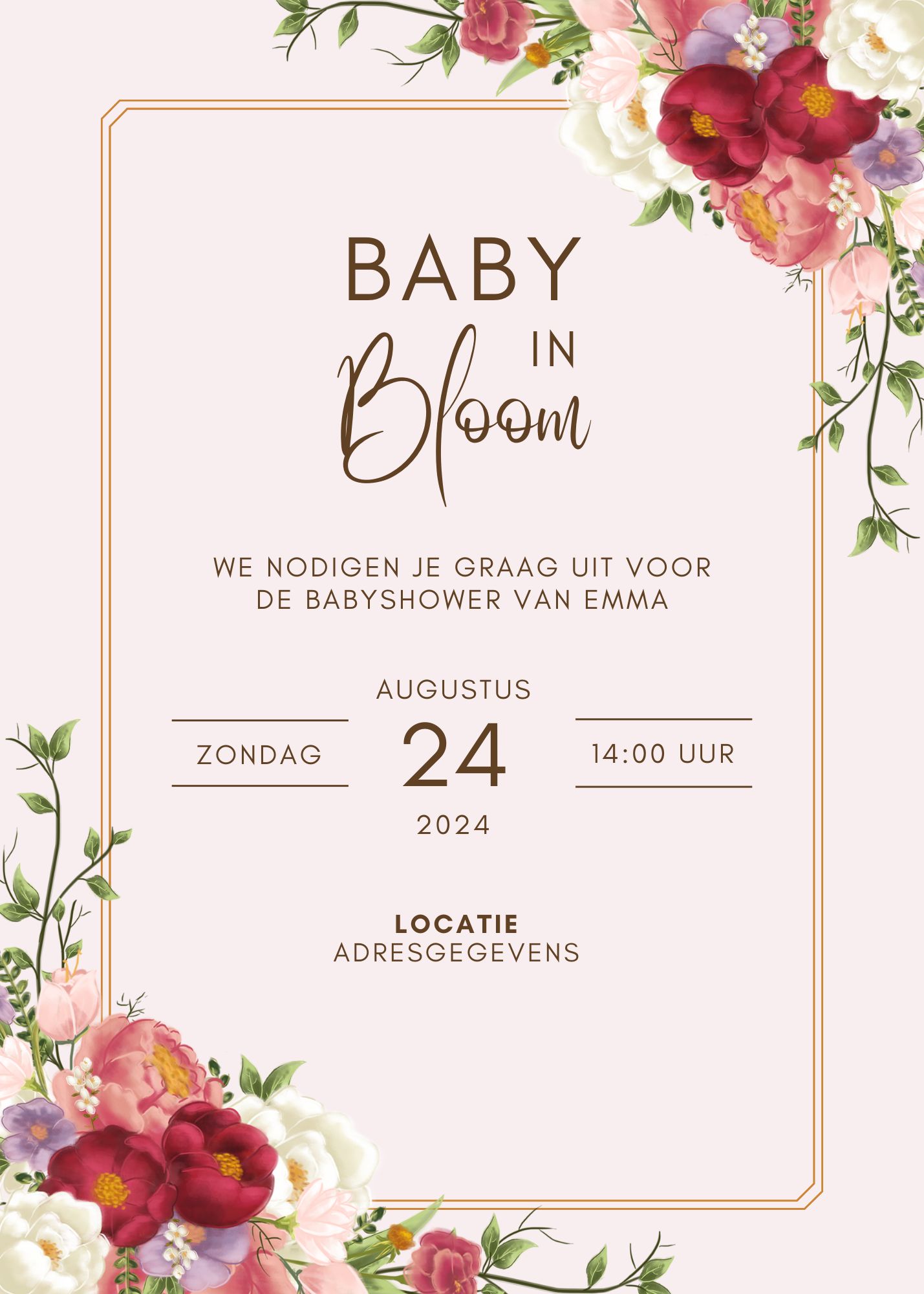 Babyshower uitnodiging