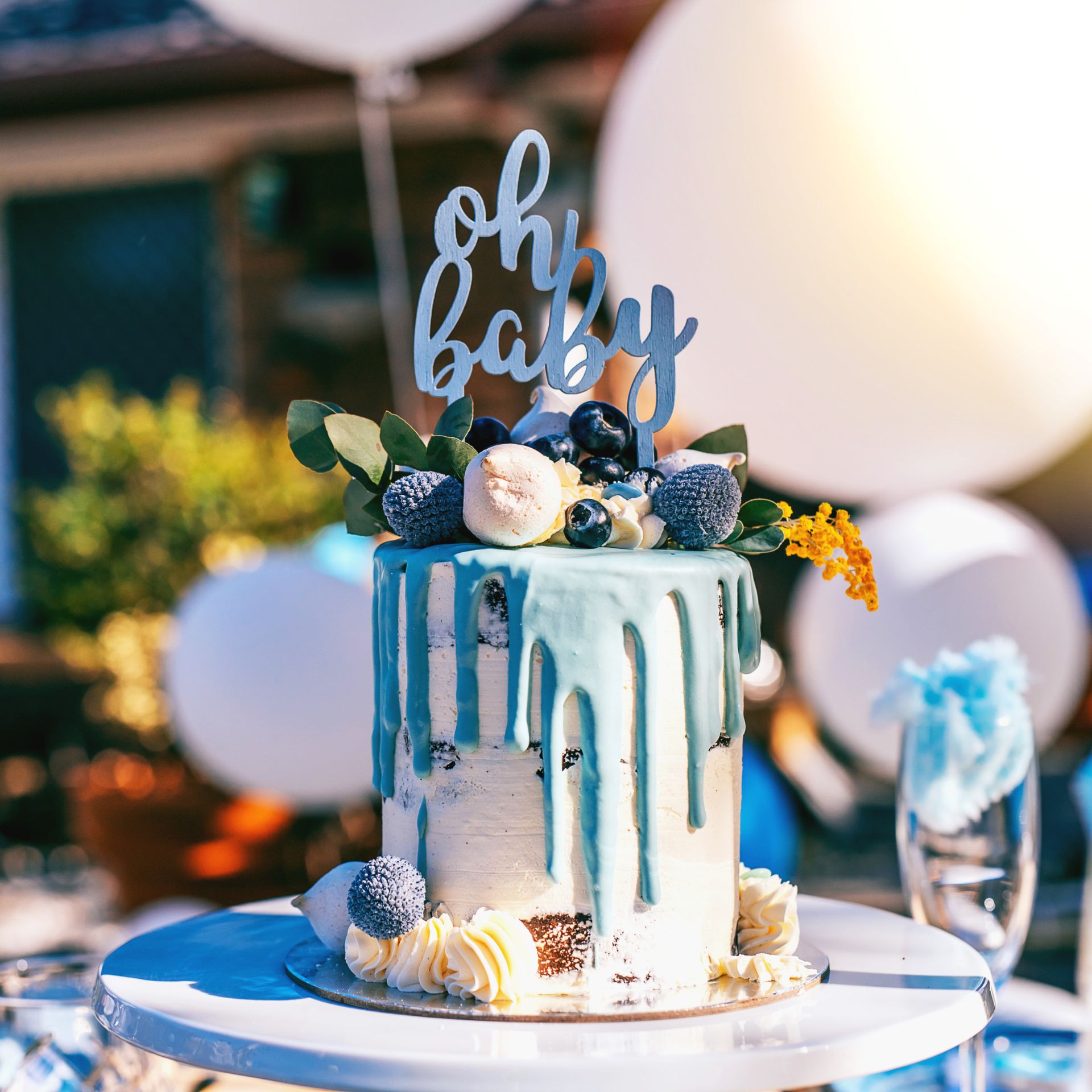 Babyshower thema blauw Oceanic Aqua