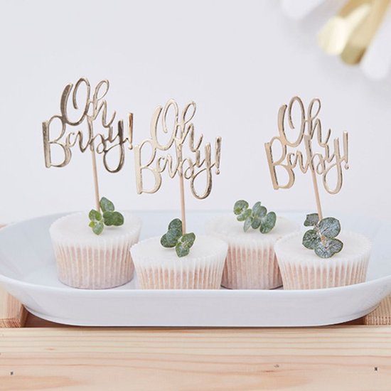 Oh Baby cupcake toppers - 12 stuks