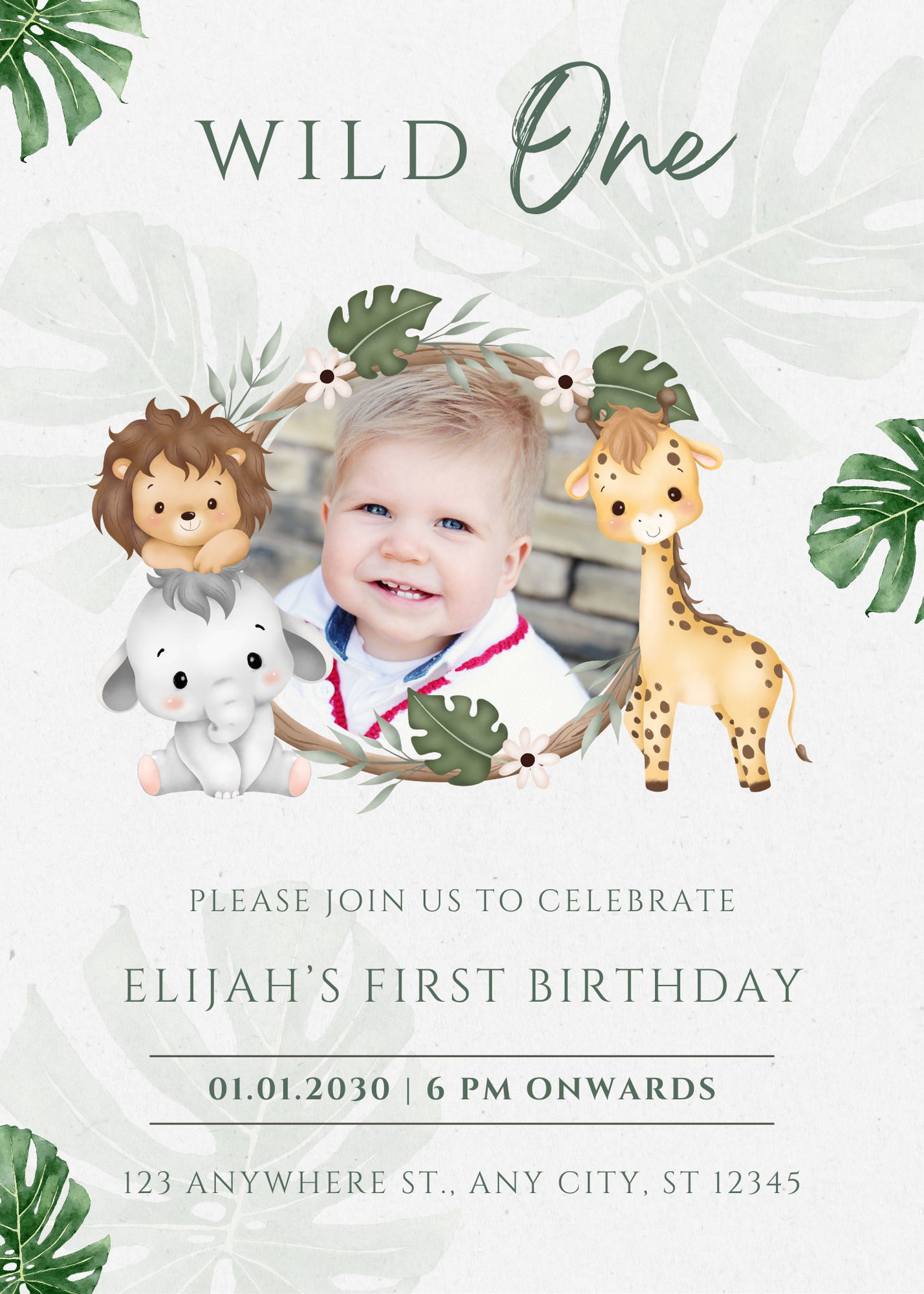 Eerste verjaardag uitnodiging Wild One